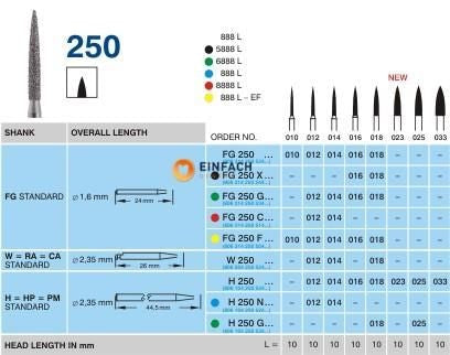 Diamonds 250 014 coarse grain FG, pack of 5