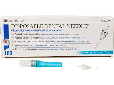 Injection cannulas, blue, 30G, ? 0.3 × 12 mm, x-short, pack of 100