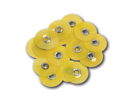 HS finishing and polishing discs standard - refill pack yellow - fine, Ø 12.7 mm, pack of 85 pieces