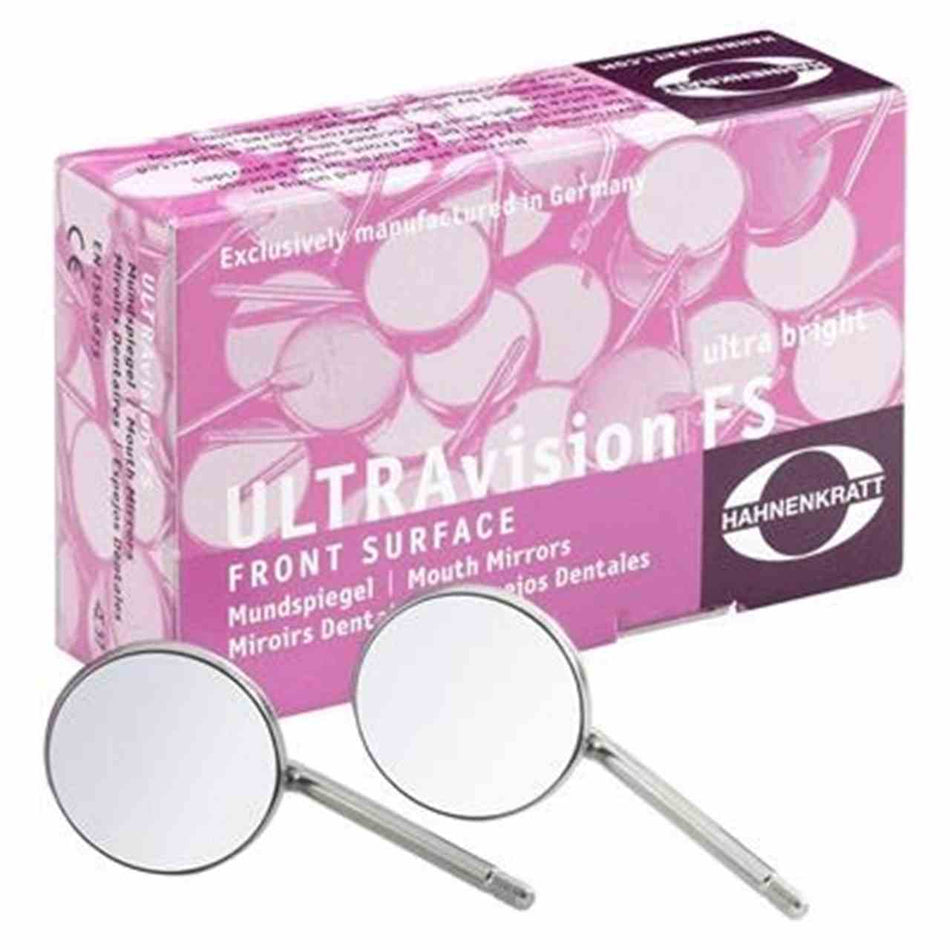 ULTRAvision mouth mirror, flat FS No. 0, Ø 14 mm, pack of 3