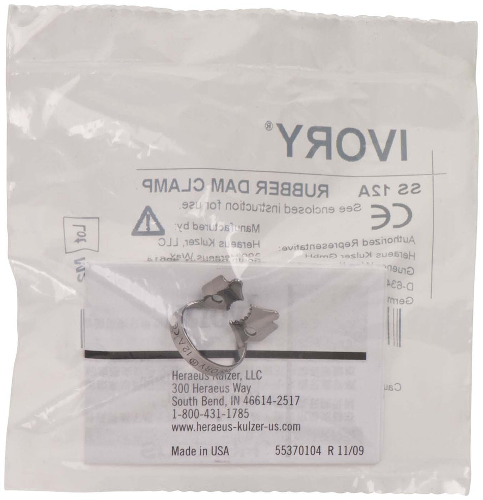 Ivory rubber dam clamp No. 12A, 1 piece