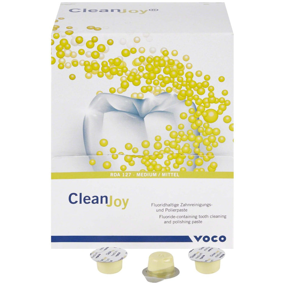 CleanJoy Polishing Paste, Mint, Medium, Yellow, SingleDose of 200 pieces