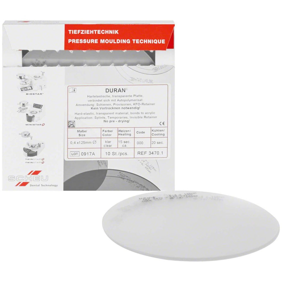 DURAN Pack of 10 round, Ø 125 mm, thickness 0.4 mm