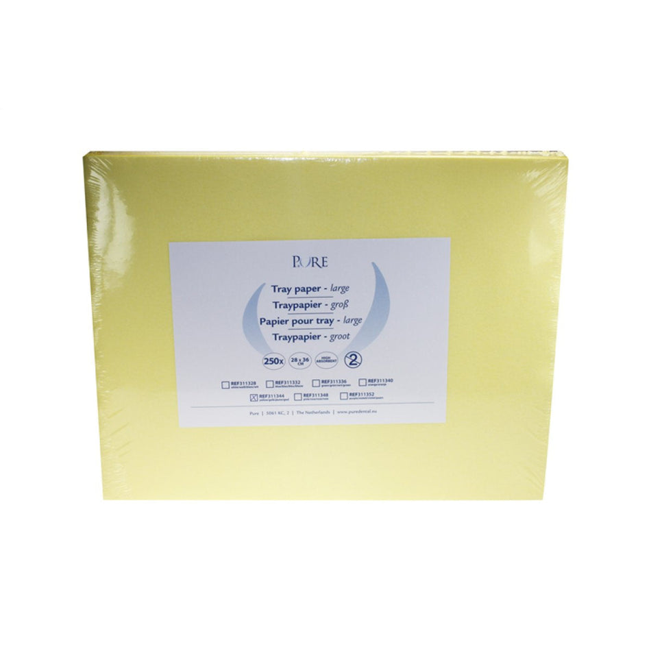 PURE Tray Paper XL, 28 × 36 cm, large, yellow, pack of 250