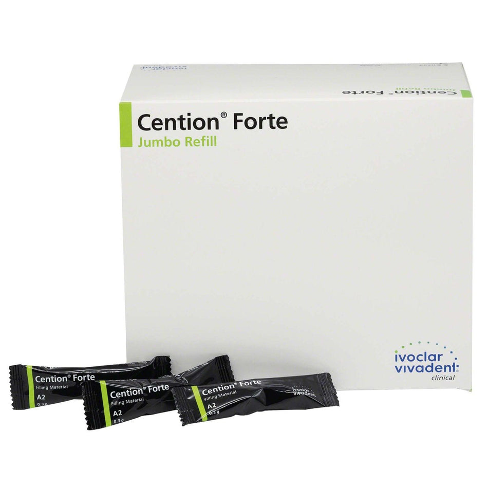 Cention Forte, filling material, self-hardening, radiopaque, A2, 100 capsules of 0.3 g each