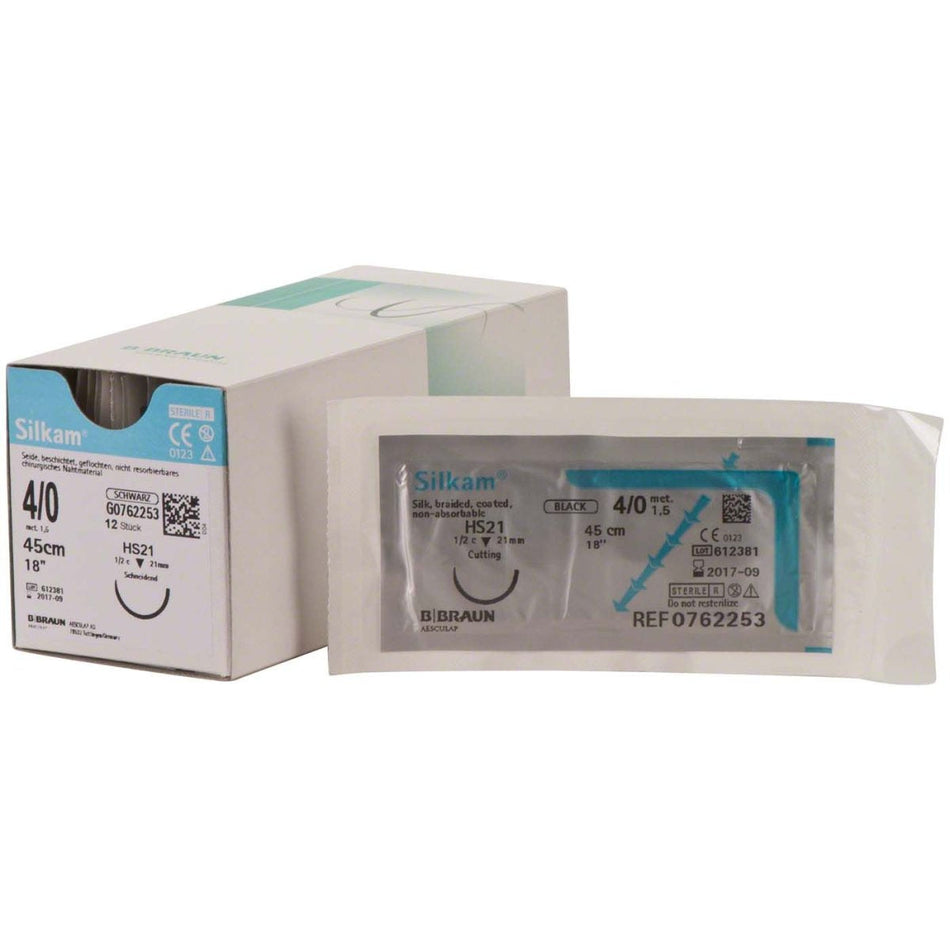 Silkam, HS 21, USP 4-0, 45 cm, pack of 12
