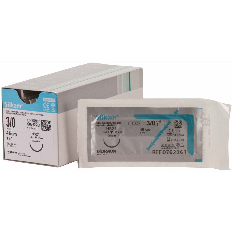 Silkam, HS 21, USP 3-0, 45 cm, pack of 12