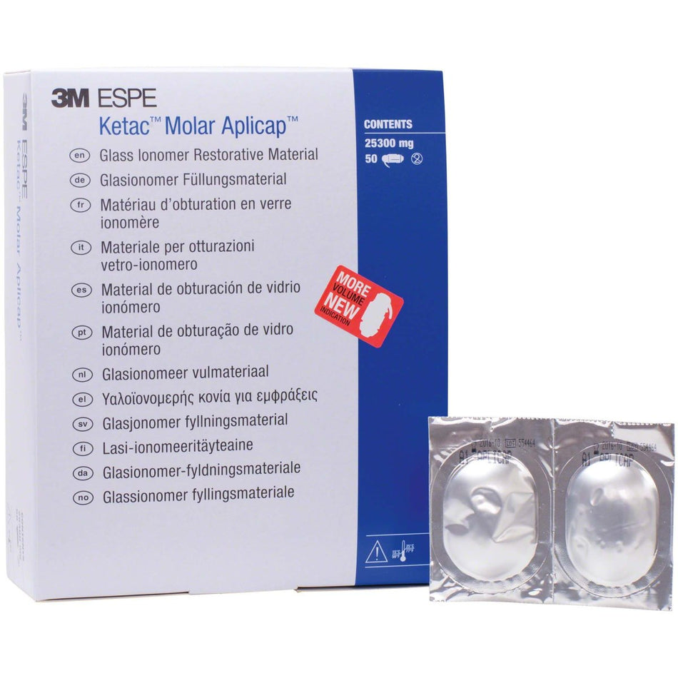 Ketac Molar Aplicap, glass ionomer filling material, A1, pack of 50 capsules