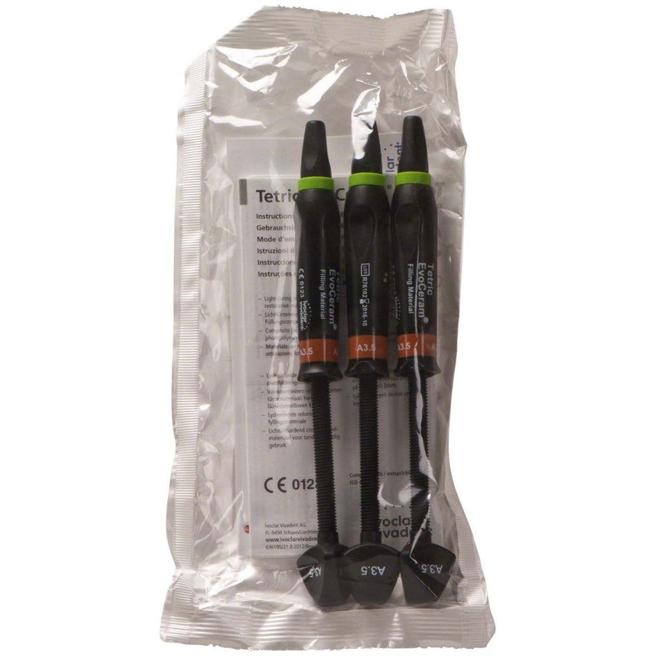 Tetric EvoCeram, nanohybrid composite, A3.5, 3 syringes of 3 g each