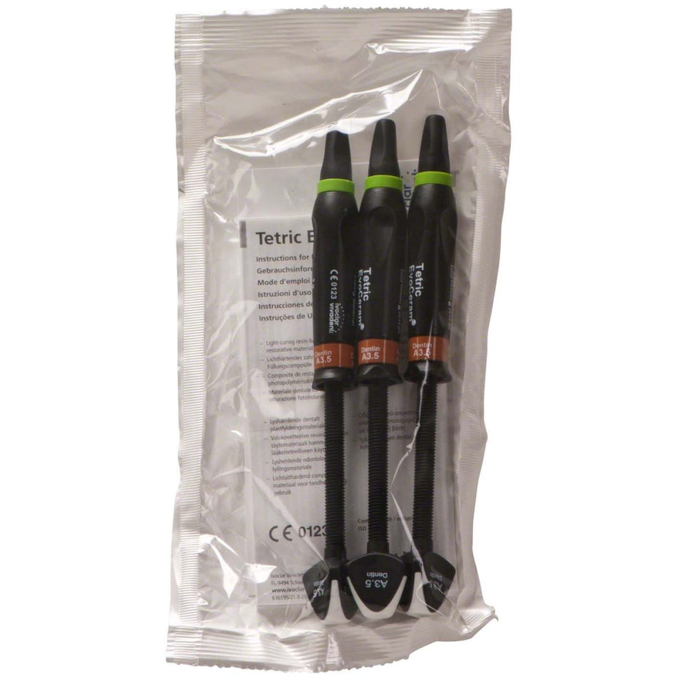 Tetric EvoCeram, Cavifil, A3.5 Dentin, 3 syringes of 3 g each