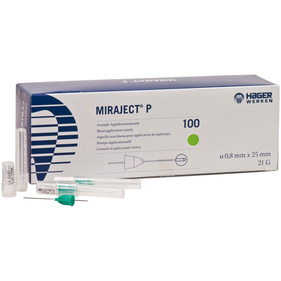 Miraject P/P Super, 0.8 × 25 mm, 21G, green, pack of 100