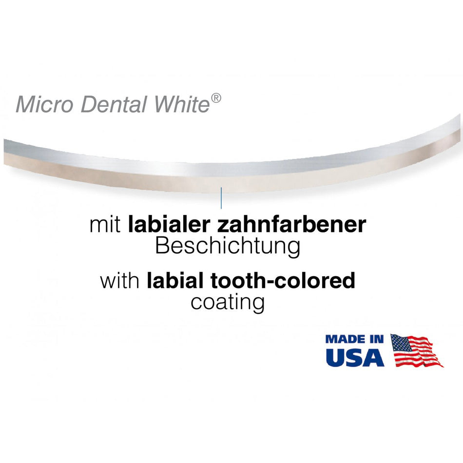 Orthodontic NiTi superelastic bow, tooth-colored, .012", Euro, OK, pack of 10 pieces