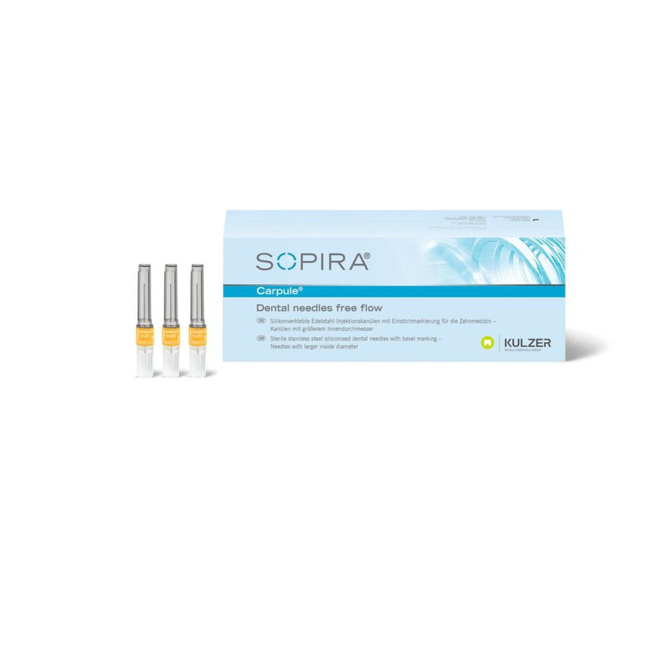 SOPIRA FREE FLOW, orange, 27G, 0.4 × 25mm, long bevel, pack of 100