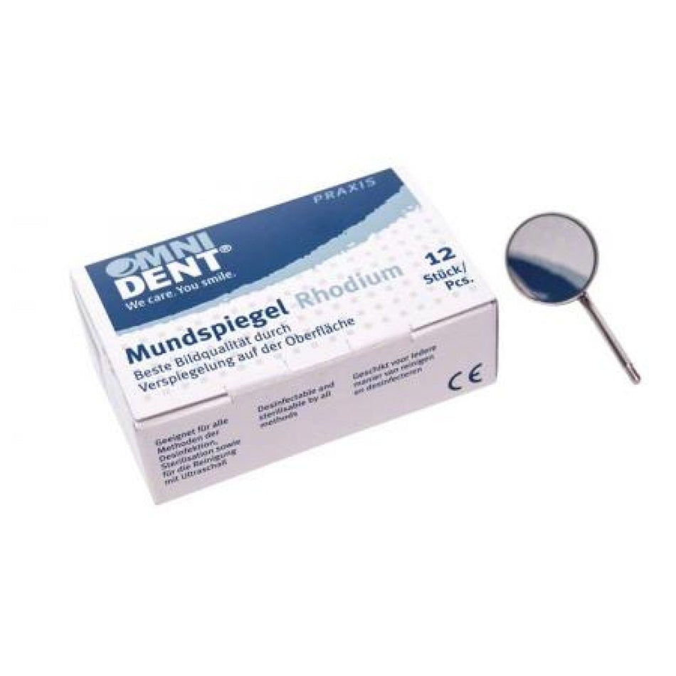 Mouth mirror 12 pcs. Rhodium No. 4 magnified 22 mm