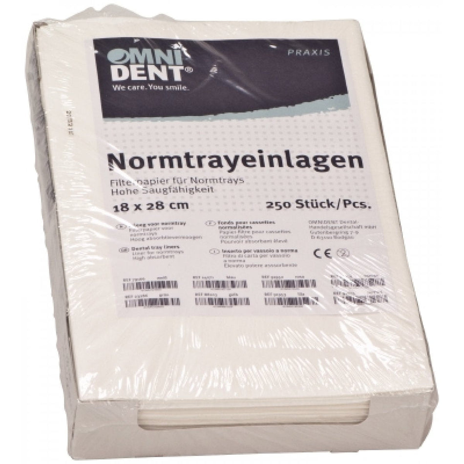 Standard tray inserts, 18 × 28 cm, white, pack of 250 sheets