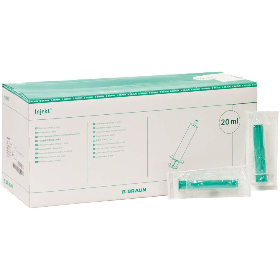 Injekt Solo, disposable syringes, 20 ml, pack of 100