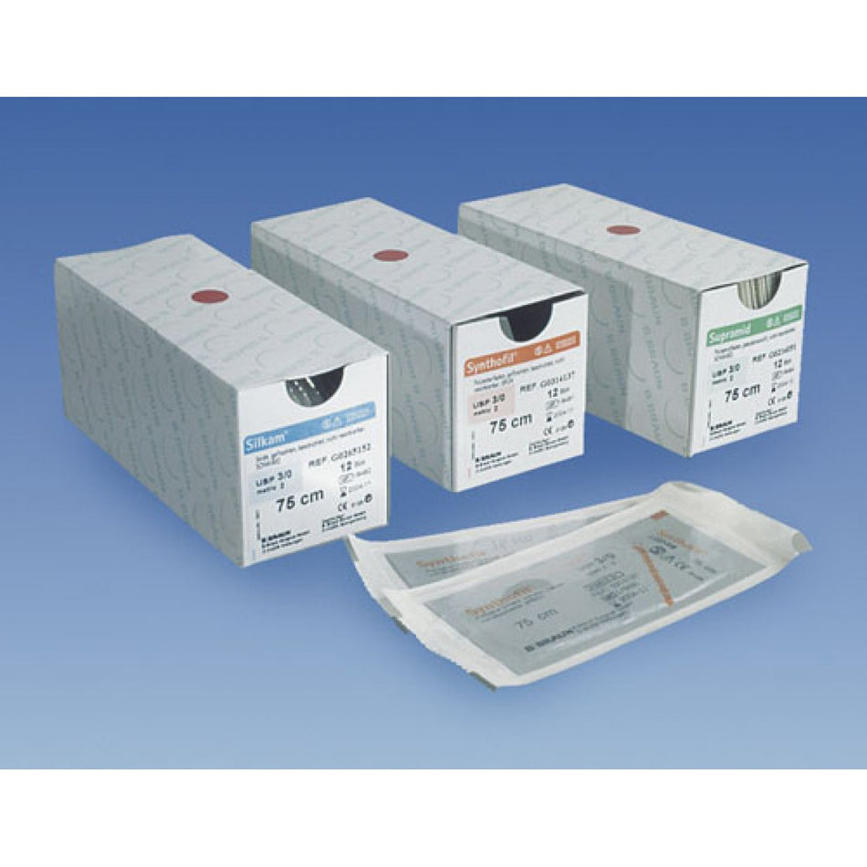 Silkam GR 19, USP 4-0, 45 cm, black, pack of 12 films