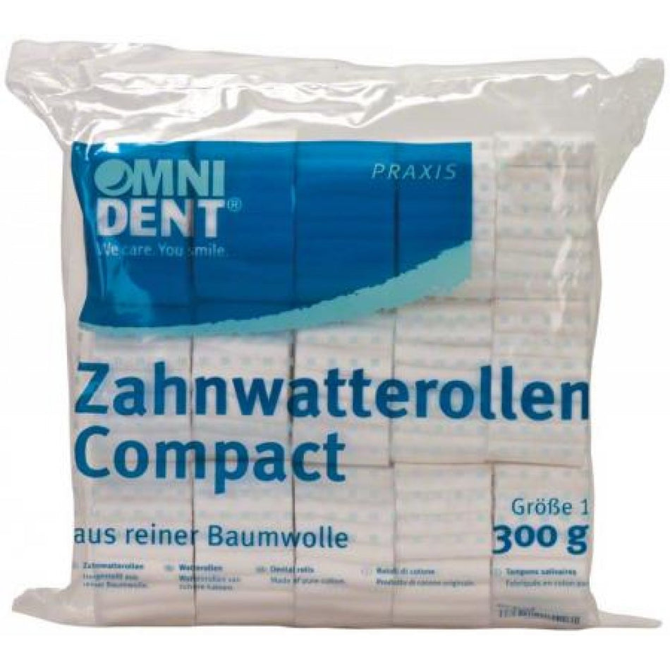 Dental cotton rolls Compact, size 1, Ø 8 mm, pack of 300 g