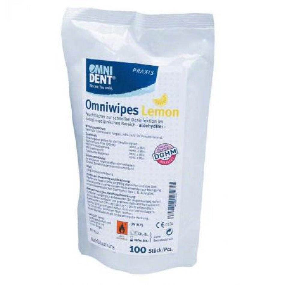 Omniwipes Lemon Bag 100 Wet Wipes