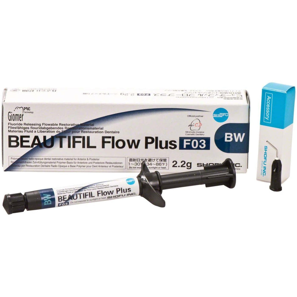 Beautifil Flow Plus, hybrid composite, F03 BW, 2.2 g syringe
