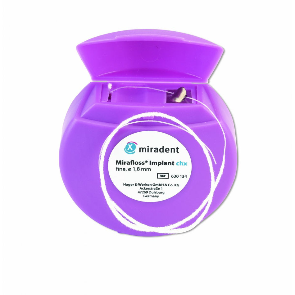 Mirafloss Implant CHX fine pink, pack of 50