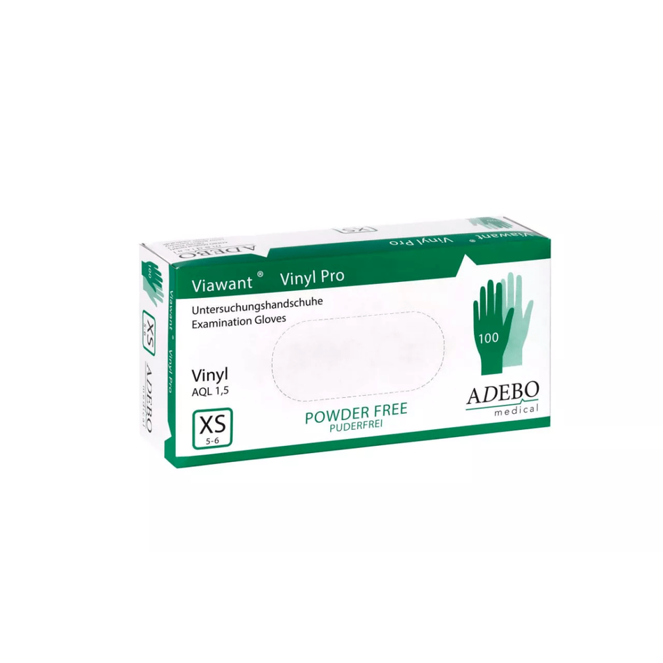 Disposable gloves, vinyl, powder-free, transparent, size S, pack of 100