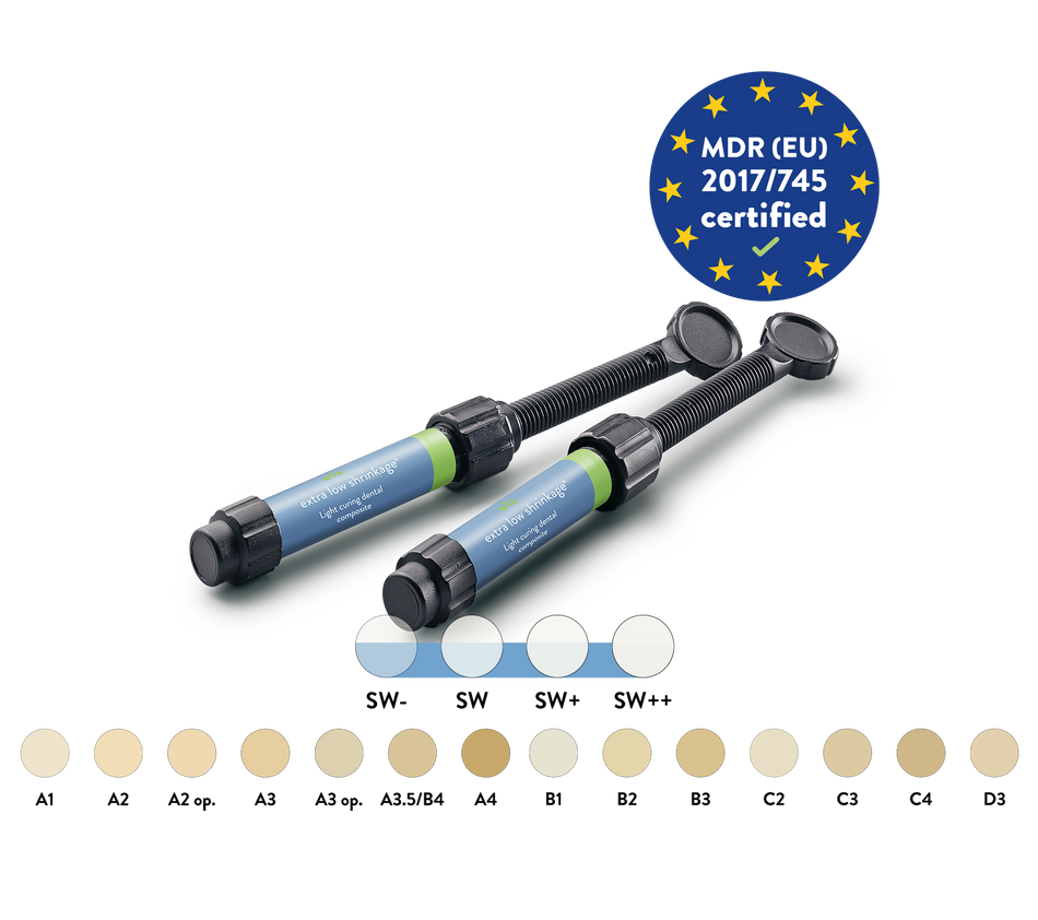 els extra low shrinkage® composite SAREMCO | syringe SW++ SKU: 8032