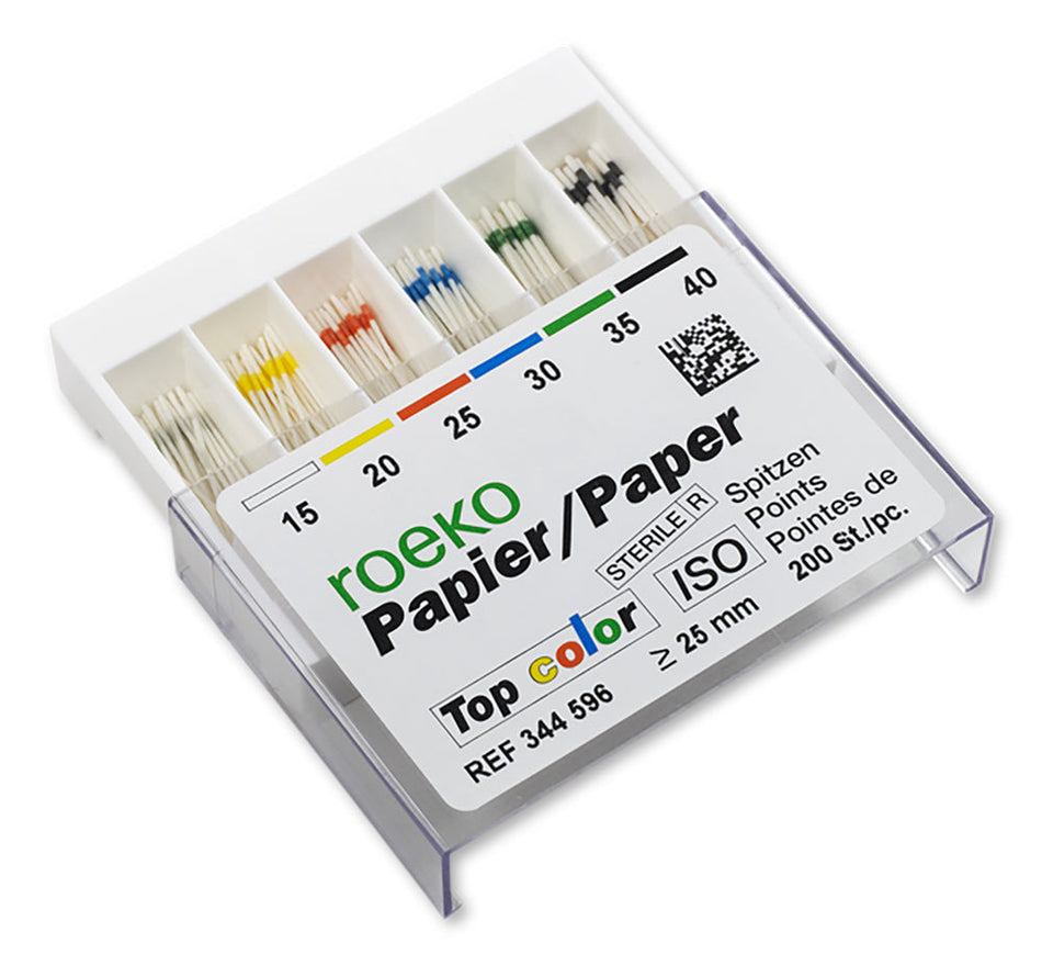Roeko paper tips Top color 25 mm | Paper tips Top Color, green ISO 035, pack of 200 pieces