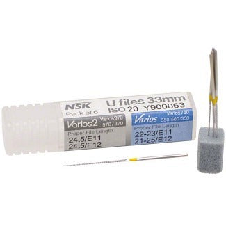 Varios ultrasonic scaler - U-files ISO 20, length 33 mm, pack of 6 pieces