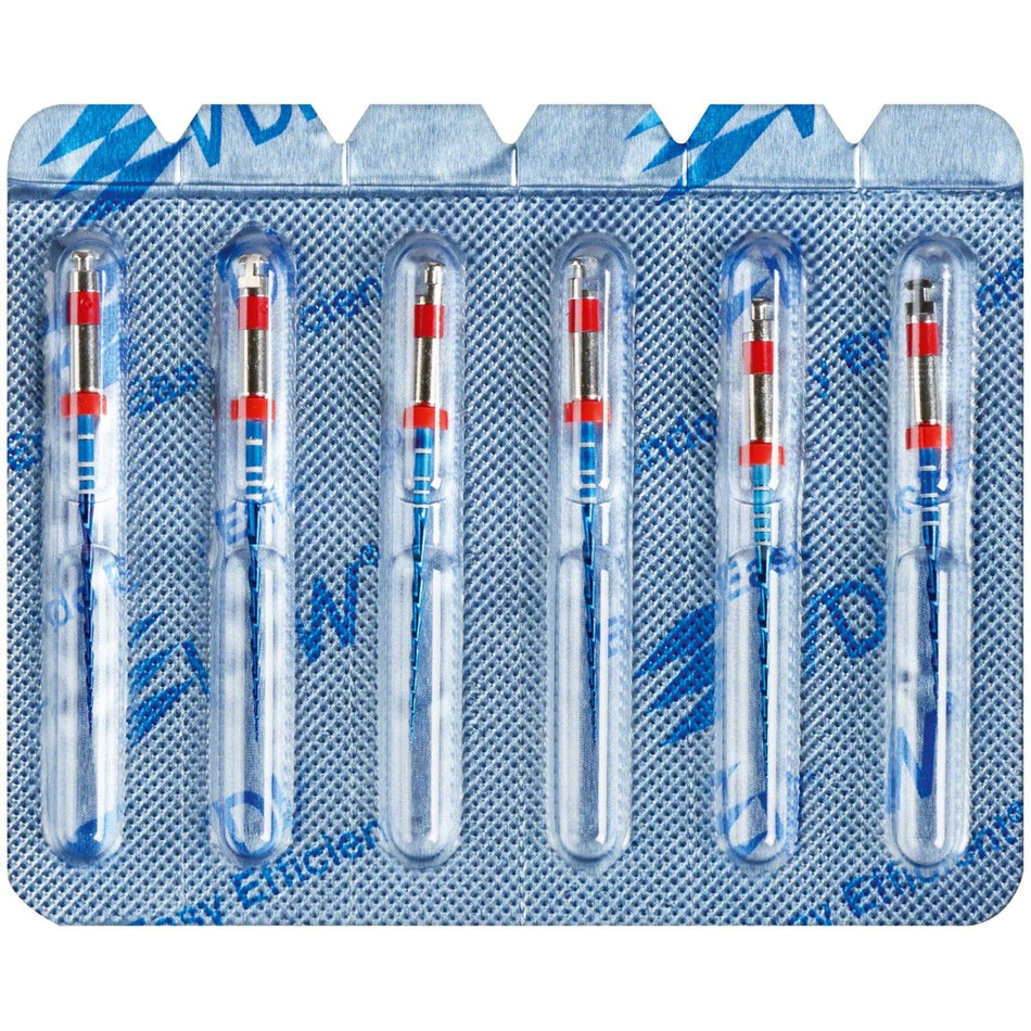Reciproc blue files, 25 mm, ISO R25, red, blister of 6 pieces