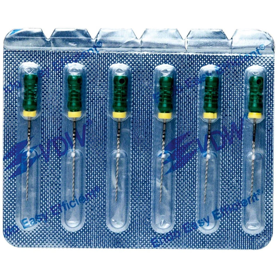 VDW STERILE K drill bits, 25 mm, ISO 35, green, pack of 6 pieces