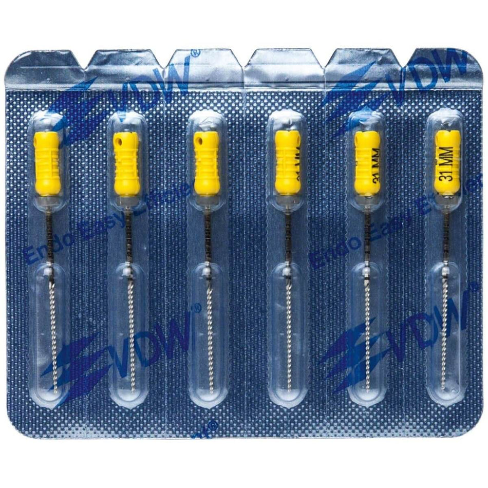 VDW STERILE K file, 31 mm, ISO 50, yellow, pack of 6 pieces