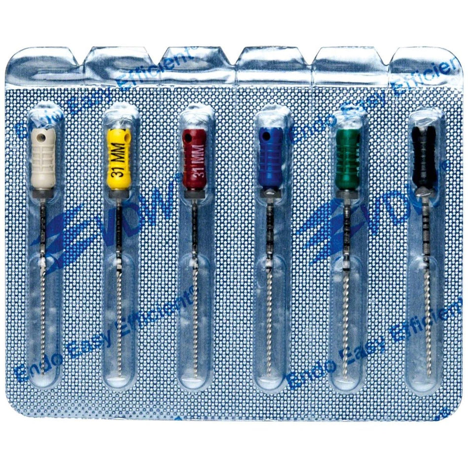 VDW STERILE K file, 31 mm, ISO 45-80, assorted, pack of 6 pieces