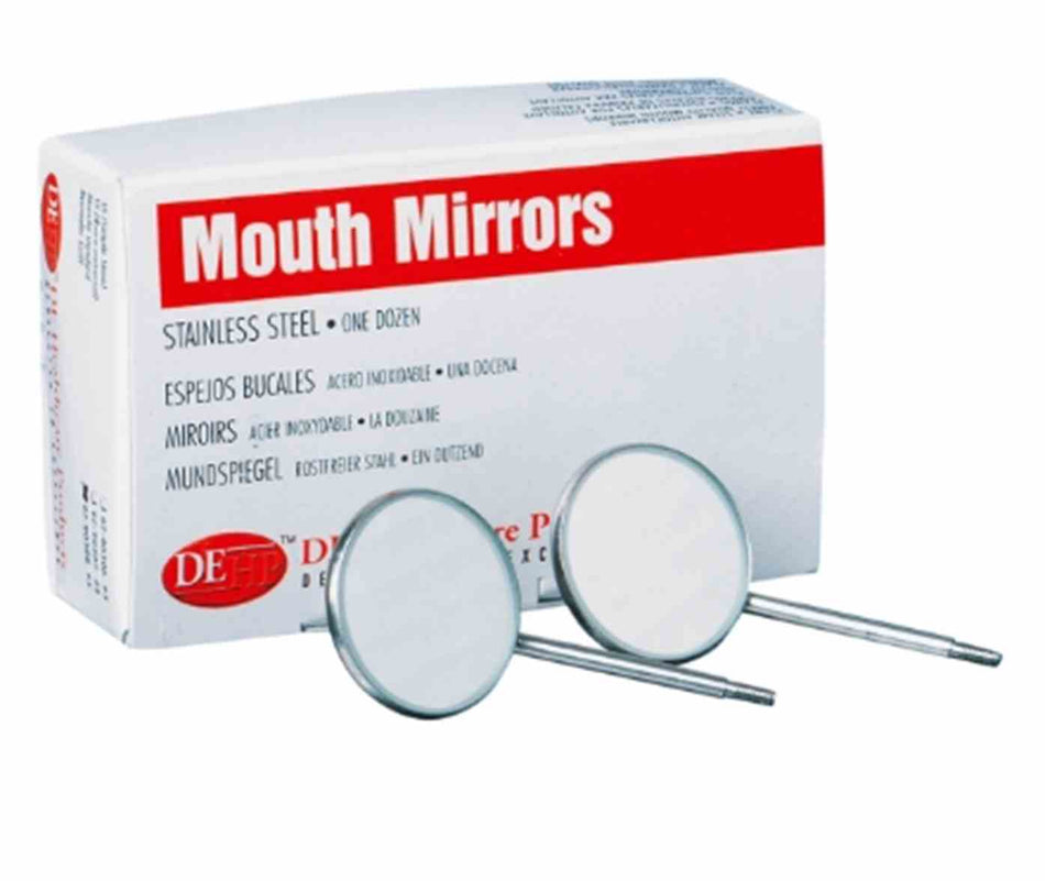 DE-Mouth mirror, flat, No.4, 12pcs