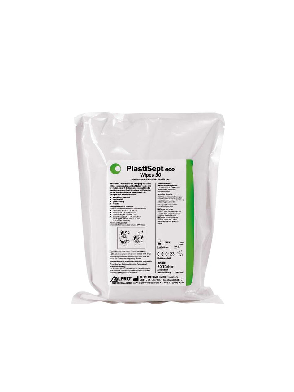 PlastiSept eco Wipes 30, refill bag 6 x 60 wipes