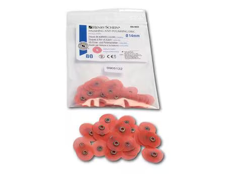 HS finishing and polishing discs extra thin - refill pack orange - medium, Ø 14 mm, pack of 80 pieces