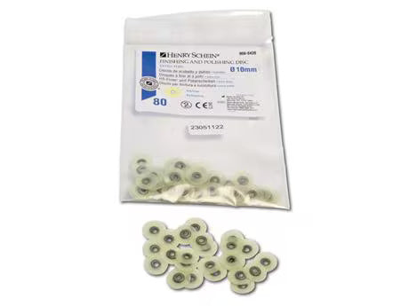 HS finishing and polishing discs extra thin - refill pack yellow - fine, Ø 10 mm, pack of 80 pieces