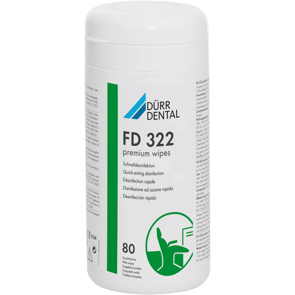 FD 322 - premium wipes, aldehyde-free, 14 x 19 cm, wipe disinfection, refill pack 12 x 80 wipes