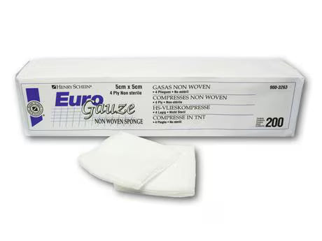 HS nonwoven compress non-sterile, Euro Gauze size 10 x 10 cm, pack of 200