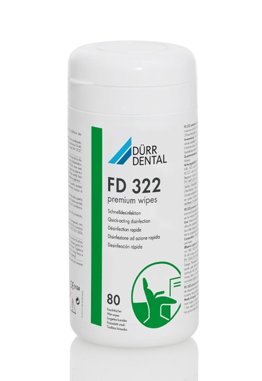 FD 322 - premium wipes, aldehyde-free, 14 x 19 cm, wipe disinfection, can of 80 wipes