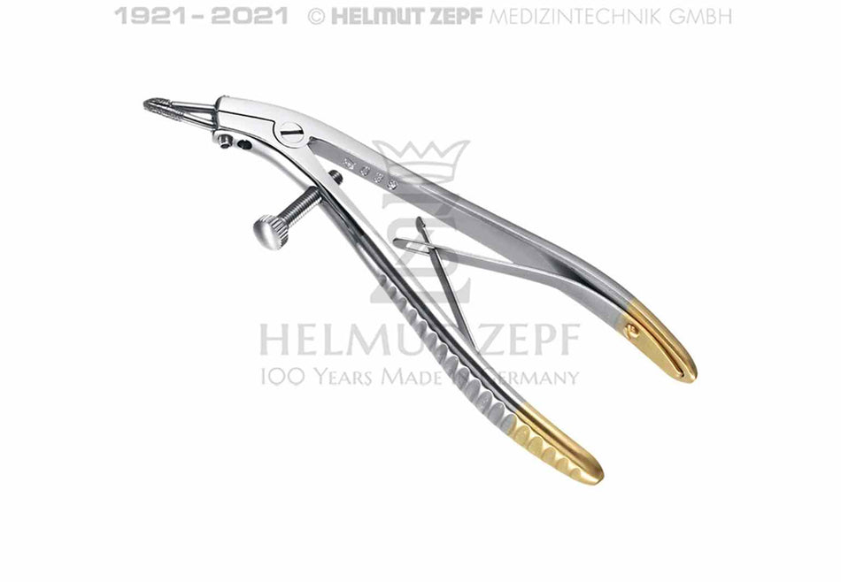 Telecrown-Grip telescopic crown pliers, with 1 movable and 1 rigid diamond tip, 2.35 mm, interchangeable