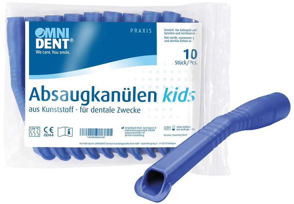 Omni suction cannulas Kids - pack of 10 suction cannulas blue