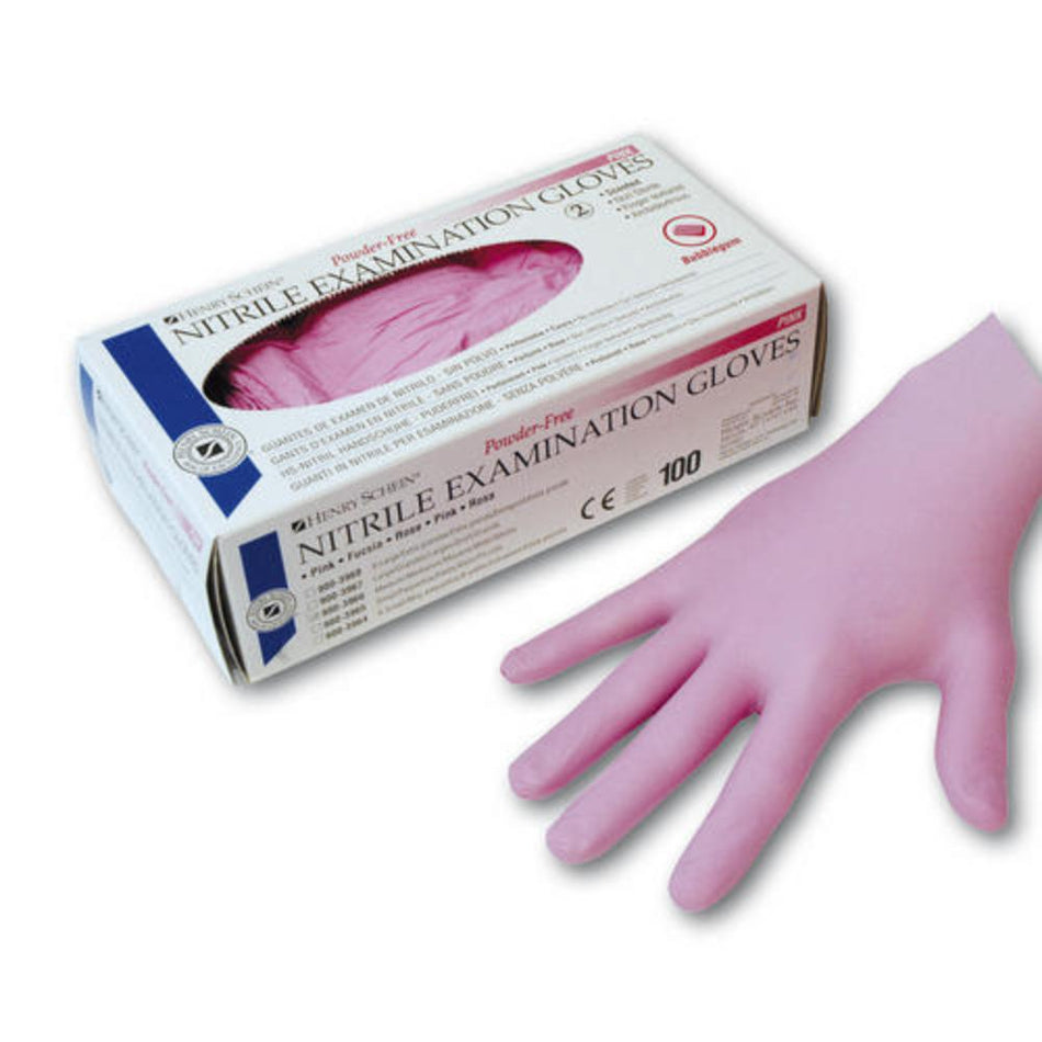 HS-Nitrile Gloves powder-free with odor Pink - Bubblegum, size S, pack of 100