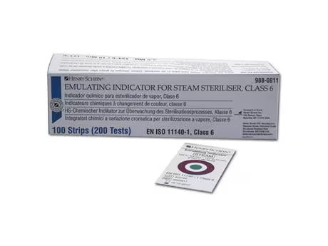 HS indicator chemical, class 6 pack of 100 strips (200 tests)