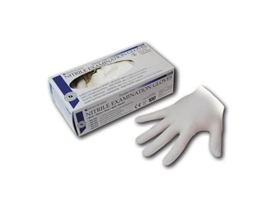 HS-Nitrile gloves, powder-free, white, size XS, pack of 100