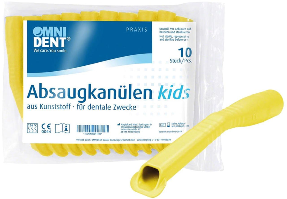 Omni suction cannulas Kids - pack of 10 suction cannulas yellow