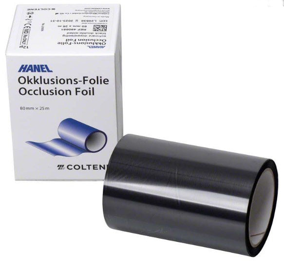 Hanel occlusion film 12µ, double-sided, 80 mm wide, black, roll of 25 m