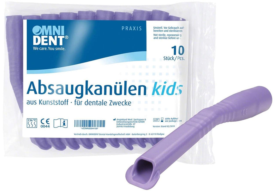 Omni suction cannulas Kids - pack of 10 suction cannulas purple