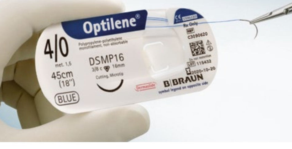 Optilene, suture material, 6/0 (0.7), 45cm, Dsmp16 (M) RCP, pack of 36