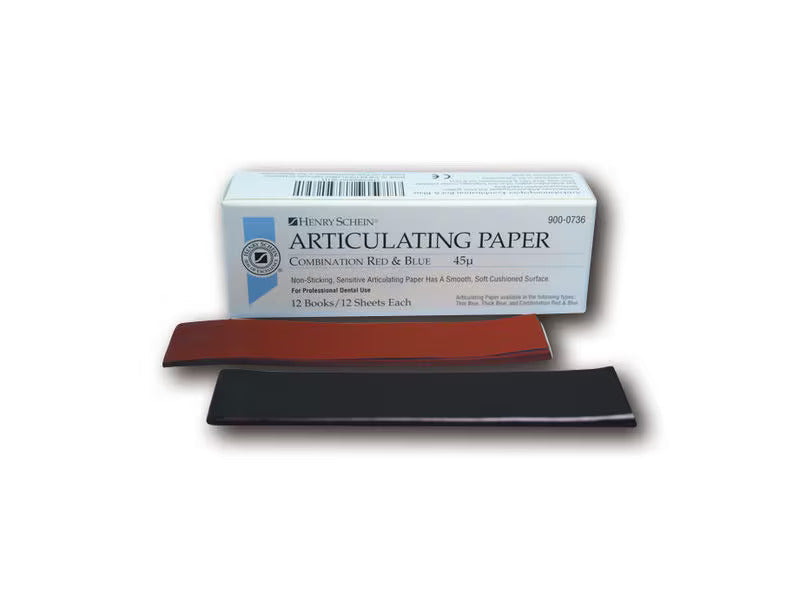 HS articulating paper booklet, Articulating Paper - stripes blue-red, thickness 45 µ, booklet 12 x 12 sheets